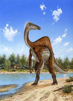 Deinocheirus mirificus в представлении художника.