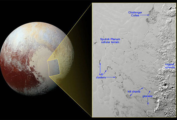 НАСА показало снимок айсбергов Плутона