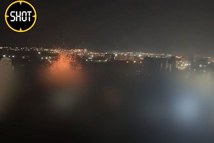 Взрыв во время отбитой атаки дронов на Севастополь попал на видео