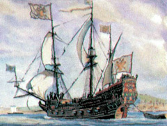 Первый русский военный корабль "Орел". Картина с сайта parus.hobby.ru