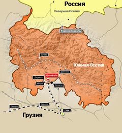 Карта зоны конфликта. Иллюстрация "Ленты.Ру"(кликните, чтобы увеличить)
