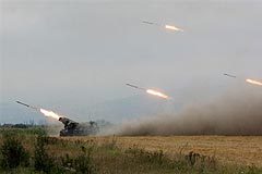 Огонь грузинской артиллерии по Цхинвали. Фото AFP