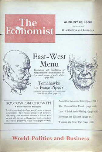 На обложки журнала попадали и другие российские лидеры. Никита Хрущев в августовском номере 1959 года.