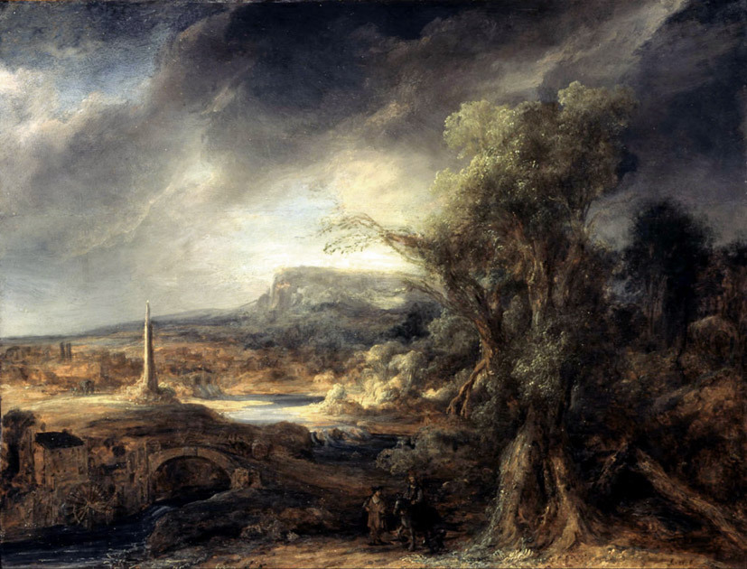 «Пейзаж с обелиском», Говерт Флинк, 1638