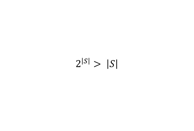 Для сравнения двух бесконечных множеств в математике используется понятие биекции. Говорят, что два множества равномощны, если между их элементами можно установить взаимнооднозначное соответствие. Если, например, множество A равномощно некоторому подмножеству множества B, а B не равномощно A, то говорят, что B — мощнее. Теорема Кантора в данном случае утверждает, что множество точек отрезка мощнее множества натуральных чисел.