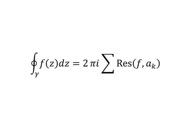 Теорема утверждает, что, когда речь идет о комплексных функциях, для подсчета интеграла по замкнутому контуру достаточно вычислить некоторые величины в особых точках функции, именуемые вычетами, которые попали в ограниченную контуром область. Благодаря этой теореме, например, становится возможным подсчет разных бесконечных сумм.
