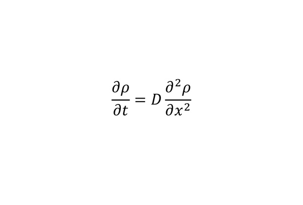 Уравнение описывает процесс диффузии — то есть постепенного взаимного проникновения — двух сред.