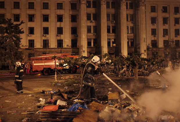 Последствия пожара в Доме профсоюзов в Одессе, 2 мая 2014 года