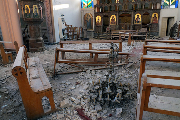 Разрушенная церковь в Сирии