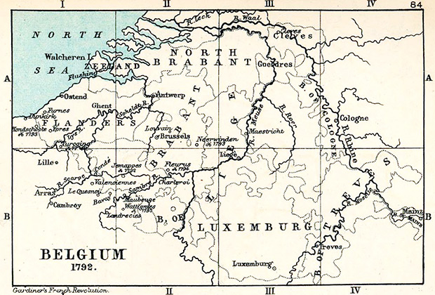 Территория Бельгии, 1792 год