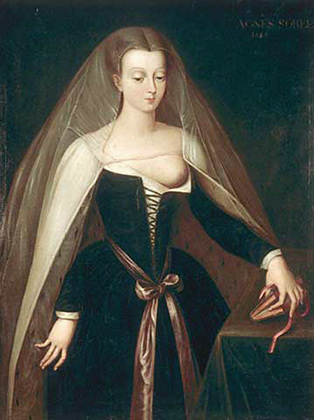 Портрет Агнессы Сорель, любовницы французскго короля Карла VII работы Жана Фуке породил моду на глубокие декольте