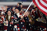Американская сборная на церемонии открытия XXII зимних Олимпийских игр в Сочи. В форме от Ralph Lauren. 