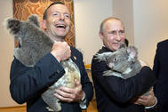 Президент России Владимир Путин и премьер-министр Австралии Тони Эбботт