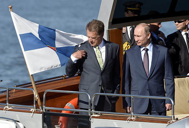 Президенты России и Финляндии Владимир Путин и Саули Нийнистё