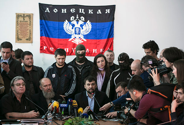 Денис Пушилин на пресс-конференции в Донецке.
