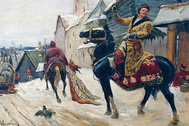 «Опричники в Новгороде», художник М. Авилов