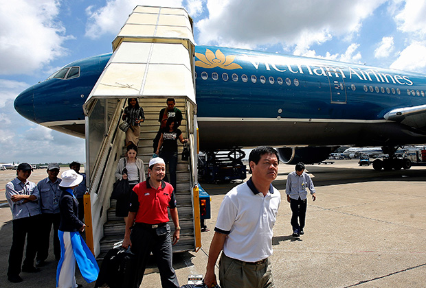 Самолет Vietnam Airlines в аэропорту Хошимина