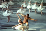 Сцена из балета "Лебединое озеро". На сцене артисты Майя Плисецкая и Юрий Кондратьев 1951 год