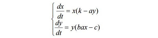 Система уравнений модели Лотки-Вольтерры