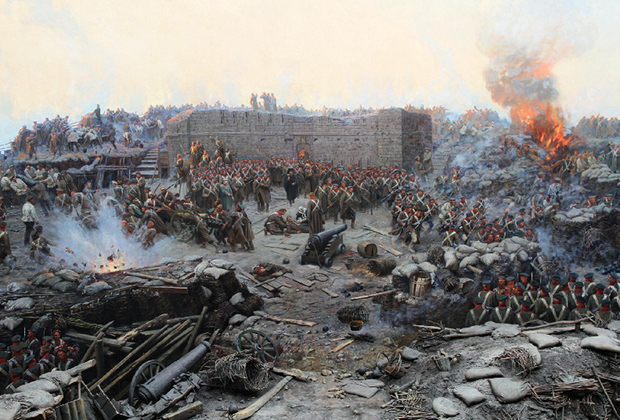 Фрагмент картины Франца Алексеевича Рубо «Оборона Севастополя»