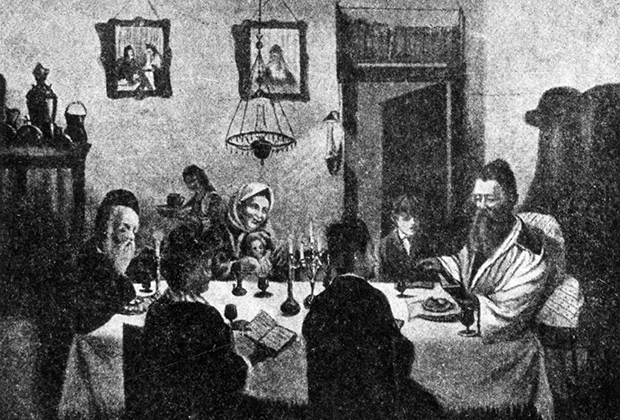 Русские евреи празднуют Песах, 1900 год
