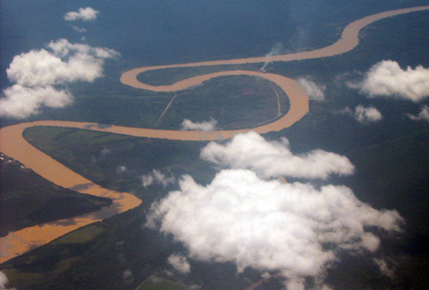 Из-за активных лесозаготовок вода в реках Борнео коричневого цвета