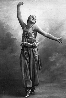 Вацлав Нижинский в костюме по эскизу Бакста (балет «Шахерезада»)