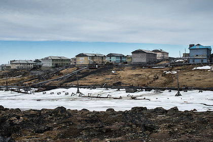 Арктический поселок Диксон на берегу Карского моря