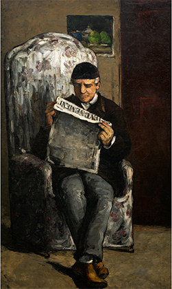 Луи Огюст Сезанн, отец художника, читающий «Эвенман». Ок. 1866
