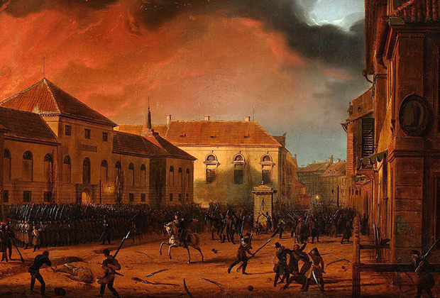 Панорама Марцина Залеского «Взятие варшавского арсенала». Польское восстание, 1830 год