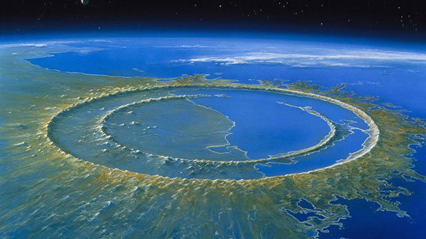 Чиксулубский кратер в представлении художника