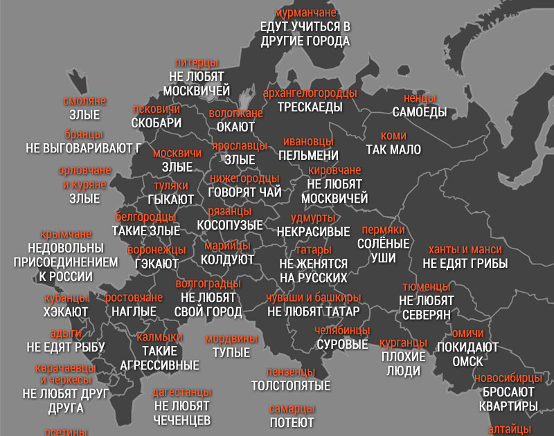 Карта стереотипов россии