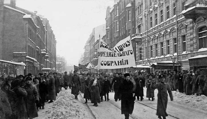 Мирная демонстрация в защиту Учредительного собрания, Петроград, январь 1918 года