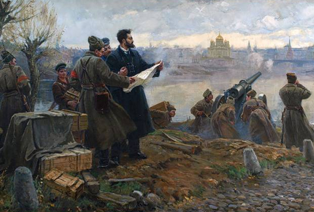 Виктор Дмитриевский и Николай Евстигнеев «П.К. Штернберг руководит обстрелом Кремля в 1917 году»