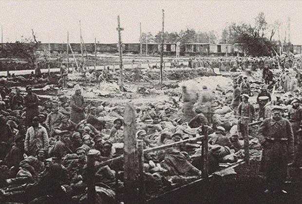 Октябрь 1920 года. Концентрационная станция для пленных красноармейцев 