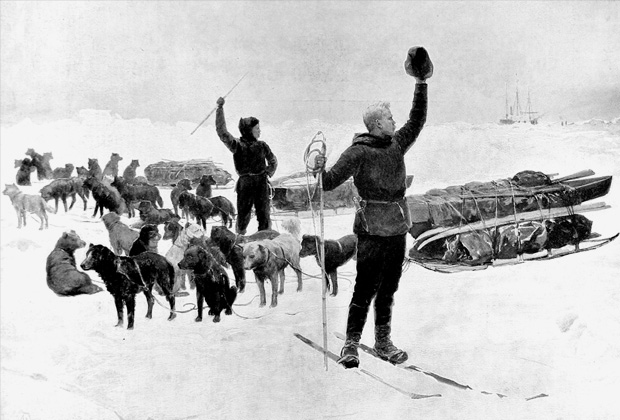 Фритьоф Нансен и Ялмар Юхансен отправляются покорять Северный полюс. Март 1895 года