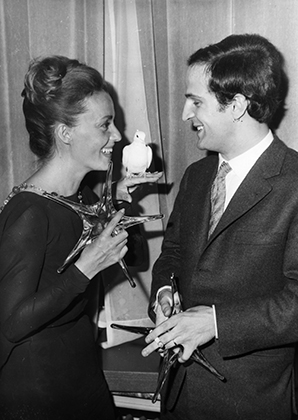 С Франсуа Трюффо на премьере фильма «Жюль и Джим», 1962