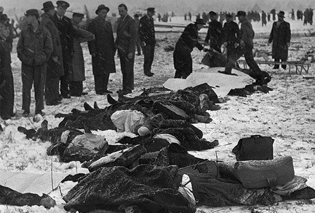 Тела погибших в мюнхенской катастрофе