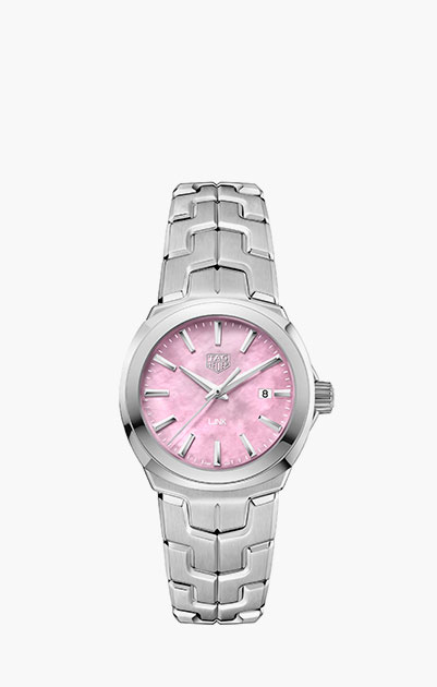 Романтичности стальным часам спортивных очертаний с браслетом знаковой конструкции, давшим название модели, придает нежно-розовый перламутровый циферблат.