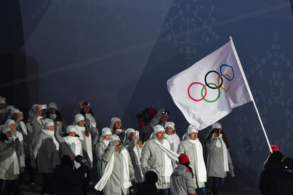 Российские спортсмены на церемонии открытия Олимпиады