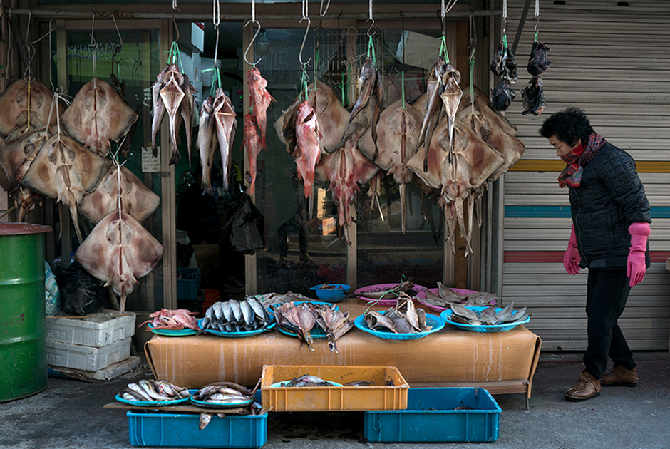 Большая часть торговцев на рынке Чунан (или Центральном рынке)  — пожилые женщины, продающие странные, на взгляд западного человека, товары: от самолично высушенных щупалец осьминога и скатов до склизких комков водорослей, буквально с утра сорванных в море.