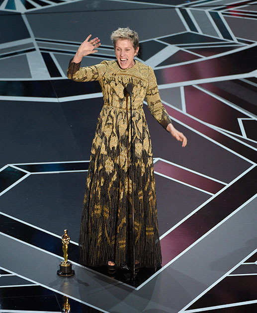 Актриса Фрэнсис Макдорманд, получившая «Оскар» за роль в фильме «Три билборда на границе Эббинга, Миссури»