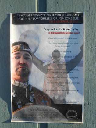 Плакат центра психологической помощи коренным жителям Аляски
