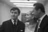 Олег Табаков, французская актриса Женевьева Паж и Олег Ефремов на IV Международном кинофестивале в Москве, 1965 год.  