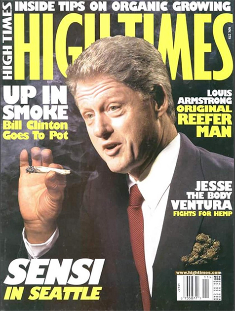 В начале 2000-х расположение журнала снискал бывший президент США Билл Клинтон, который заявил, что употребление марихуаны не должно считаться преступлением. В бытность главой государства он говорил иначе. Когда оппоненты раскопали историю о том, что в студенчестве Клинтон был замечен с марихуаной, тот переложил ответственность на дурную компанию. Он заявил, что «не затягивался». Эта фраза стала мемом, хотя в начале 1990-х это слово имело совсем иную коннотацию.