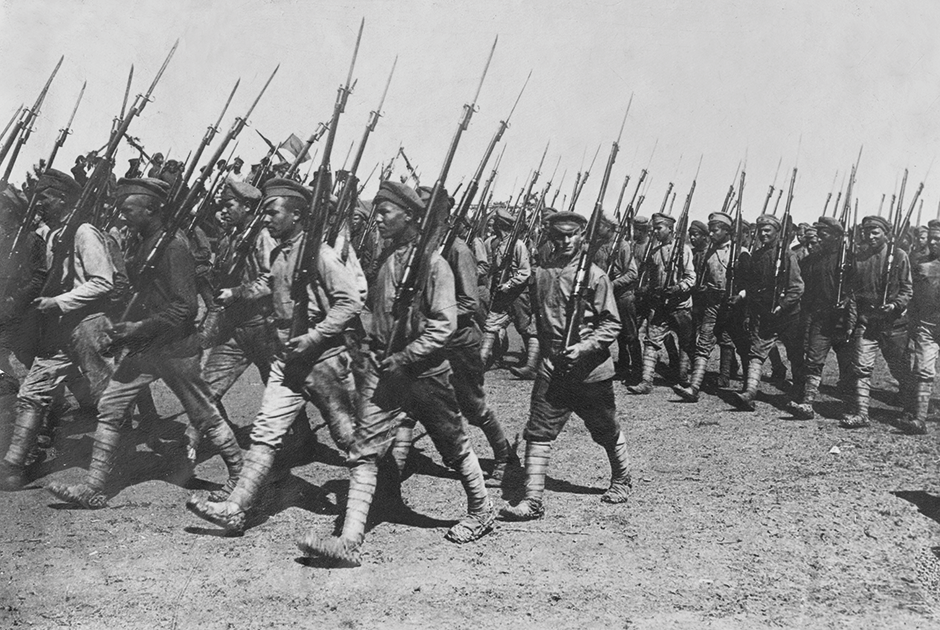Отряд Красной армии на Украине. 1918.