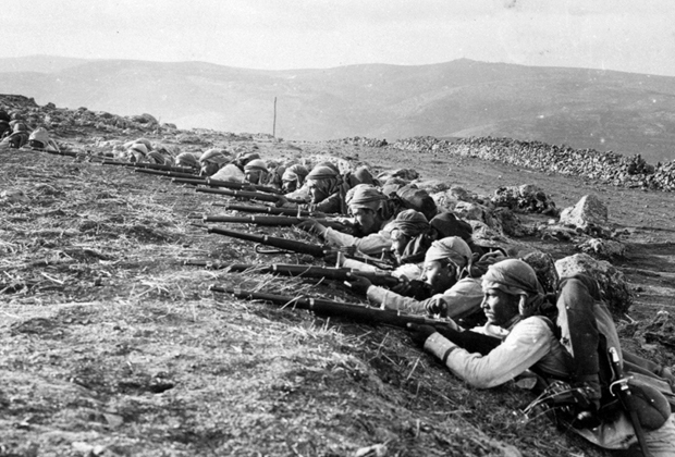 Османские солдаты на фронте Первой мировой войны