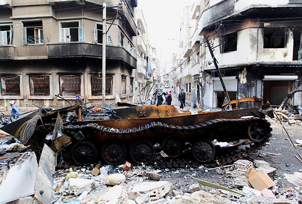 Улицы Хомса в 2012 году