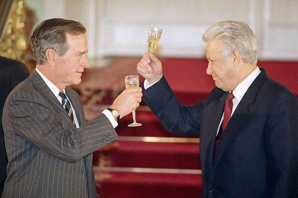 Джордж Буш и Борис Ельцин