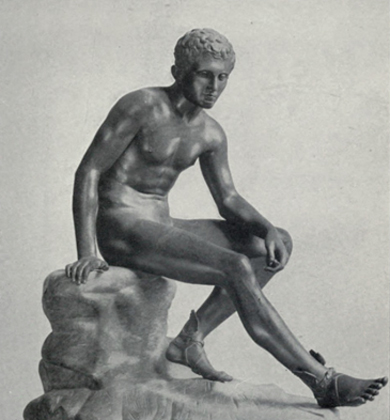Скульптура «Отдыхающий Гермес», римская копия с оригинала Лисиппа, IV век до нашей эры